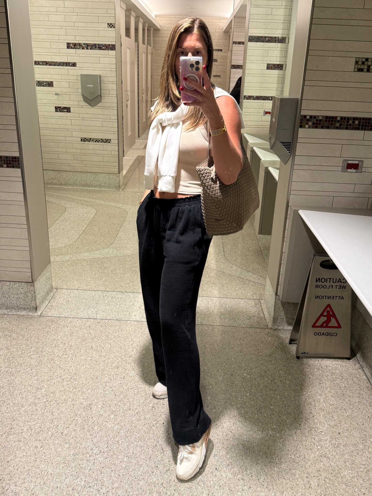 Next time you travel try this outfit formula: ribbed tank + gauze pants + sneakers. Drape a pullover over your shoulders if the plane gets cold!

Tank runs small so size up. Wearing a M. (This color is sold out but comes in 5 colors!)

Pants run TTS. Wearing size M (and they’re roomy!) Only $25!

Pullover runs TTS. Wearing size S. Buttery soft! 

#LTKOver40 #LTKTravel #LTKSaleAlert