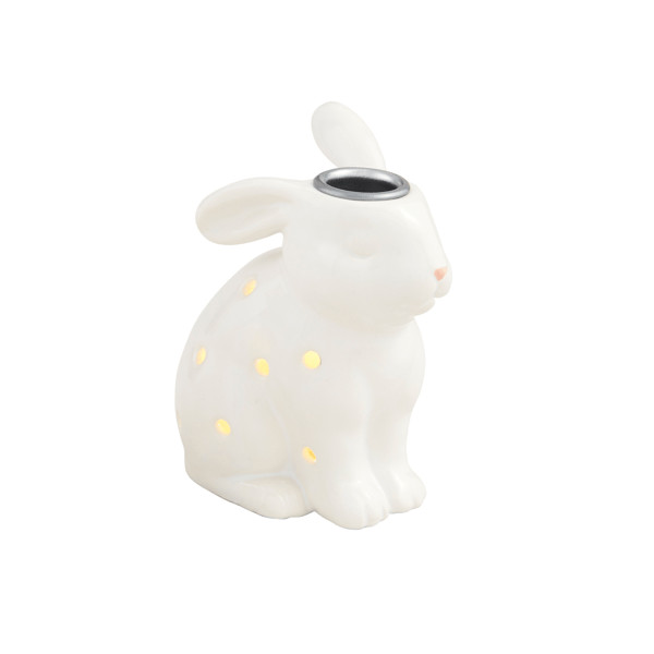 Small Light-Up Bunny Taper Holder | Mud Pie