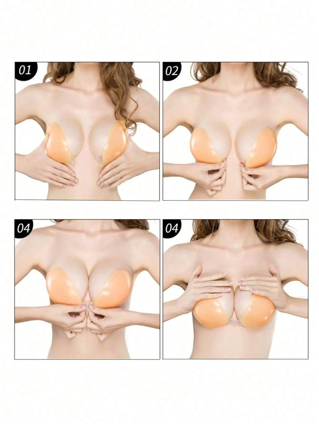 1pc Women's Solid Color Silicone Adhesive Bra, Thinly Padded Push-Up Nipple Covers Suitable For E... | SHEIN