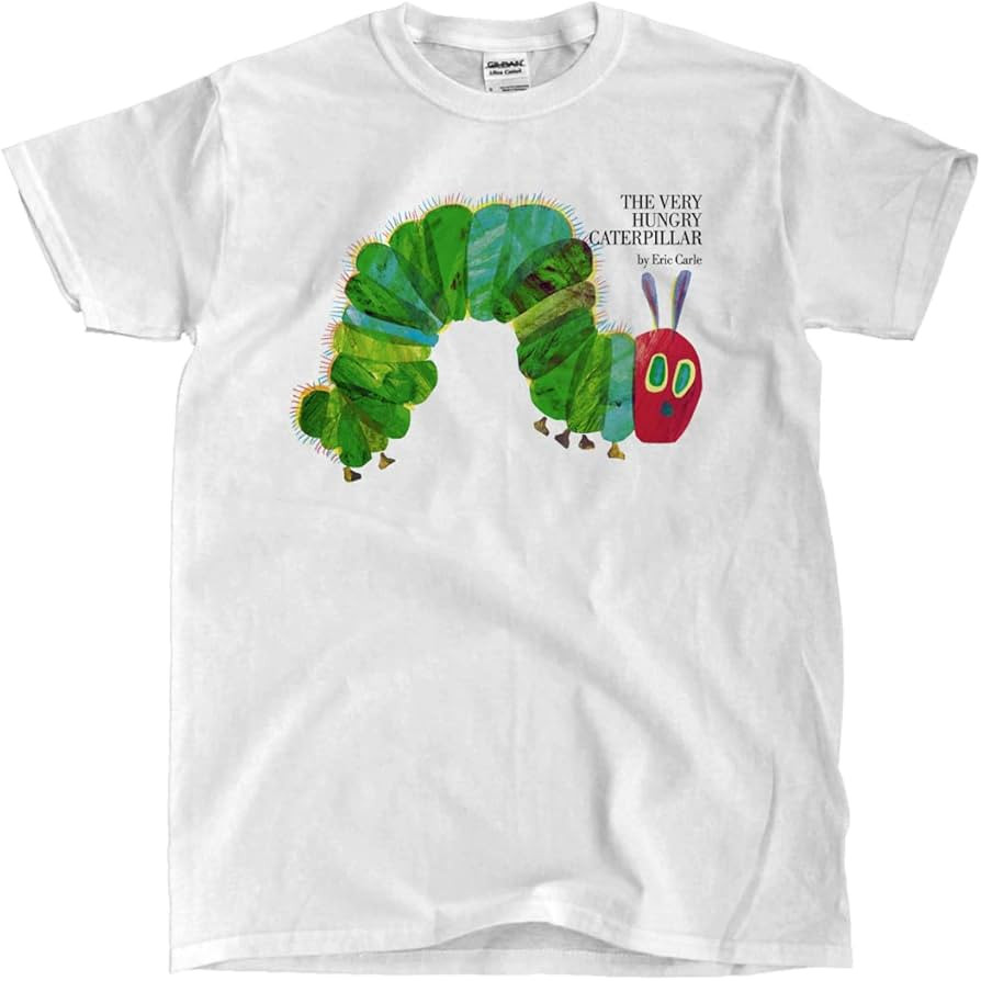 Printed The Very Hungry Caterpillar Book by Eric Carle White T-Shirt | Amazon (US)