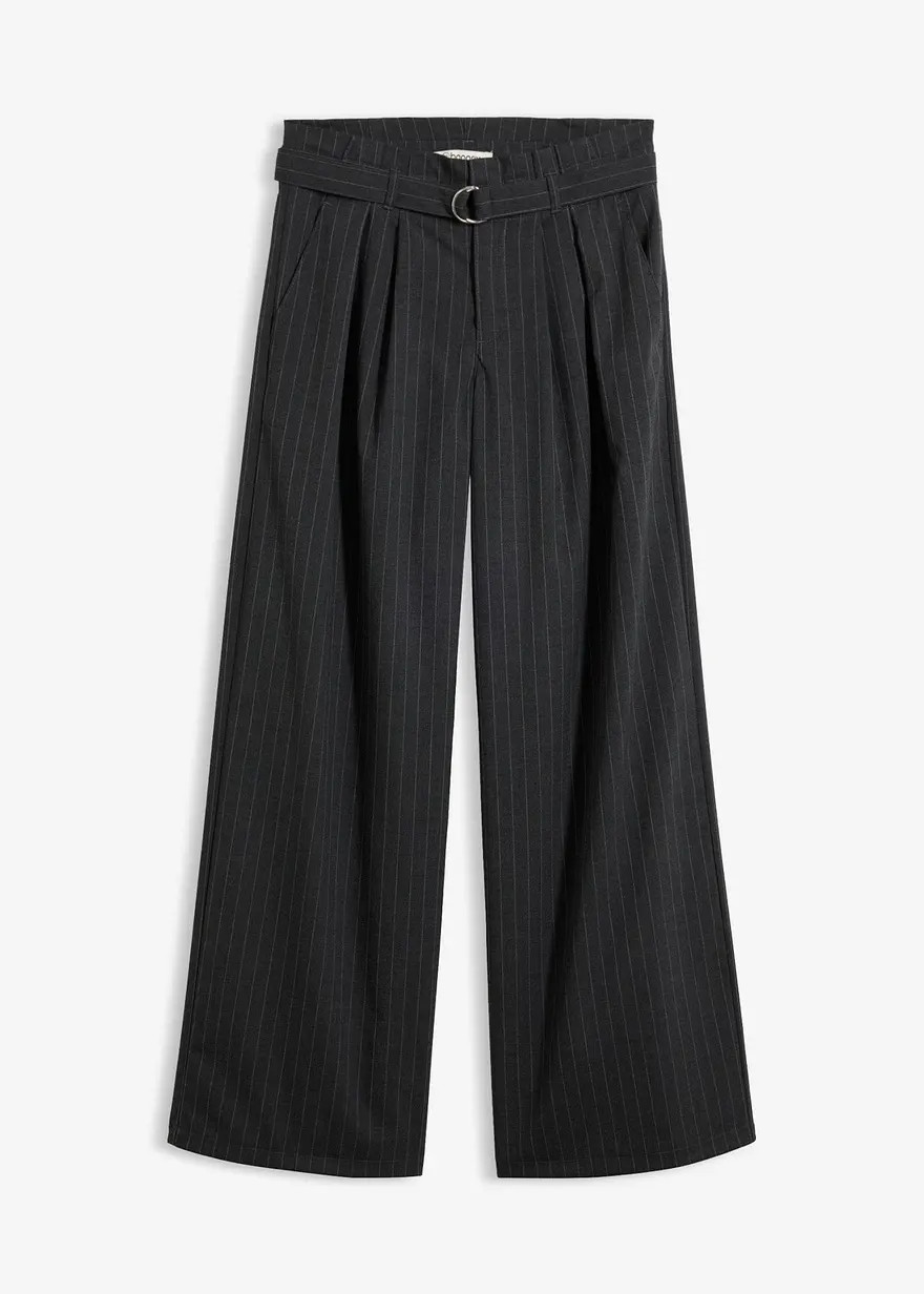 Weite Bundfaltenhose mit hohem Bund - grau, Regul\u00e4r | bonprix | Bonprix DE