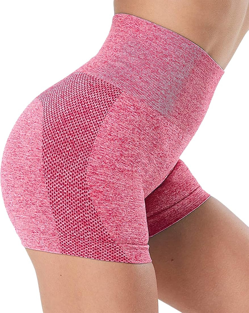 Seamless Workout Shorts Women,High Waist Spandex Gym Shorts,Tummy Control Yoga Shorts | Amazon (US)