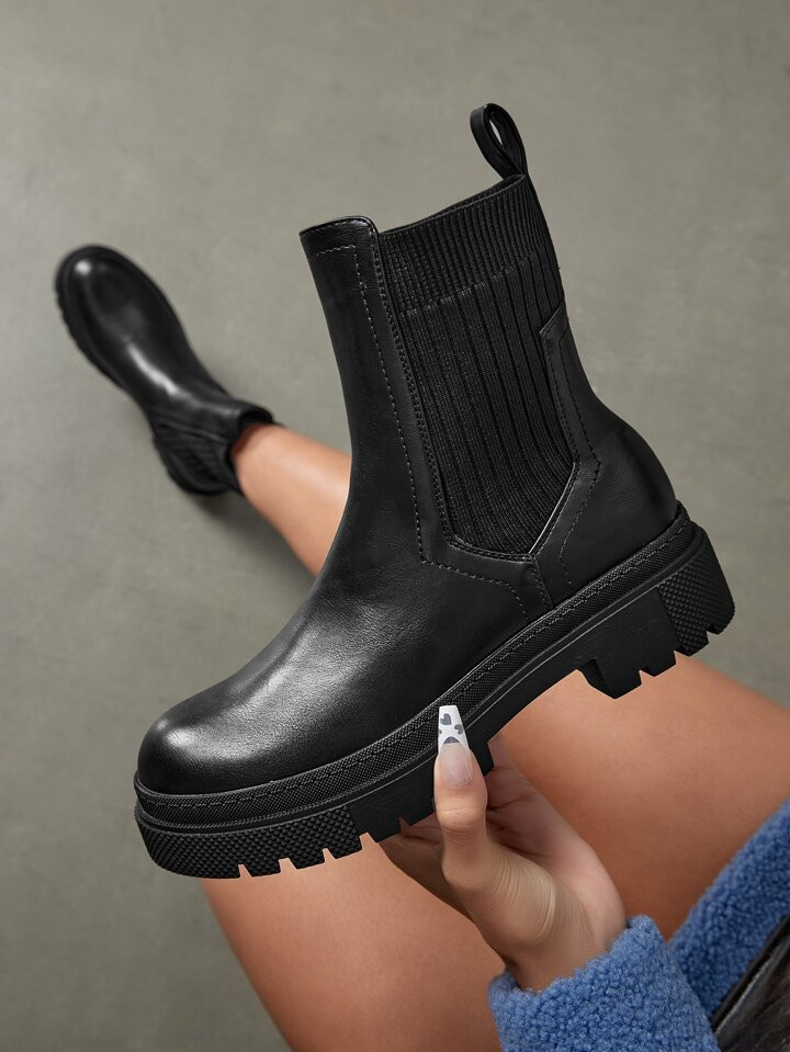 Cuccoo Minimalist Slip On Sock Boots | SHEIN