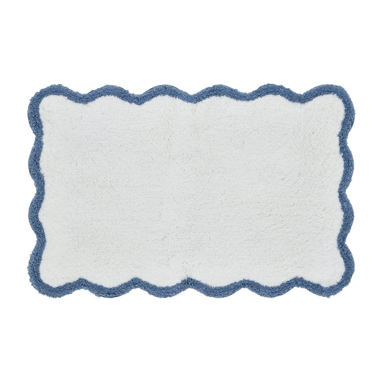 My Texas House Whitney Blue Scallop Cotton Bath Rug, 20" x 32" | Walmart (US)
