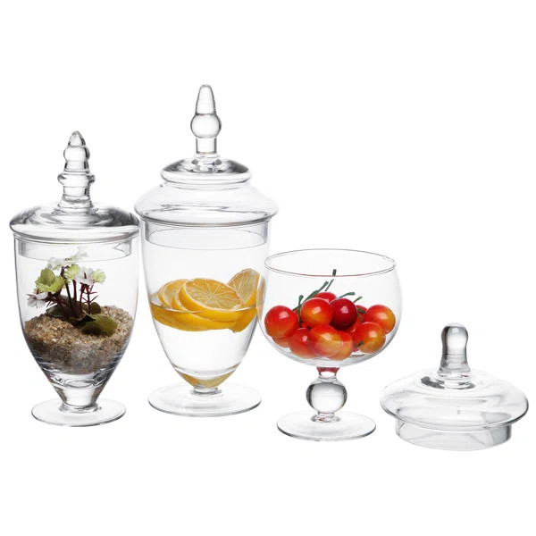 3 Piece Eddings Clear Indoor / Outdoor Glass Apothecary Jar Set | Wayfair North America