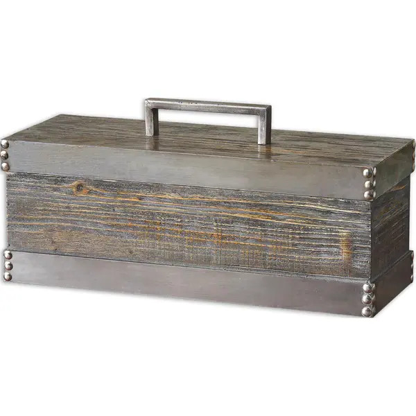 Uttermost Lican Distressed Silver Box | Bed Bath & Beyond