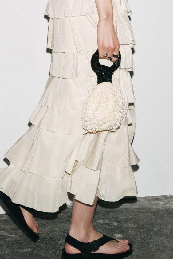 BEADED BUCKET BAG | Zara US