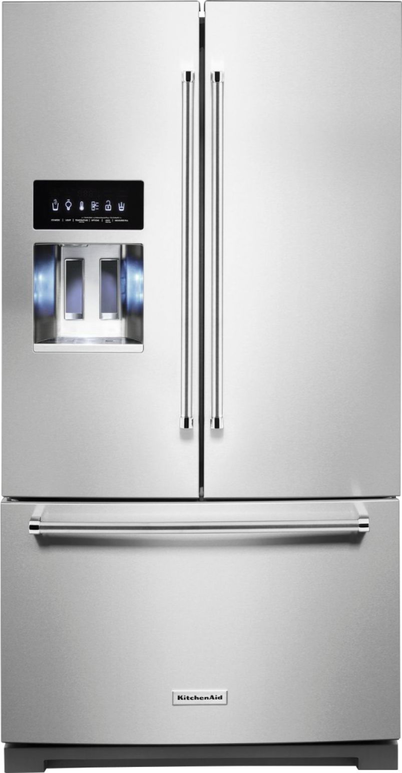 KitchenAid 27 Cu. Ft. French Door Refrigerator Printshield Stainless KRFF507HPS - Best Buy | Best Buy U.S.