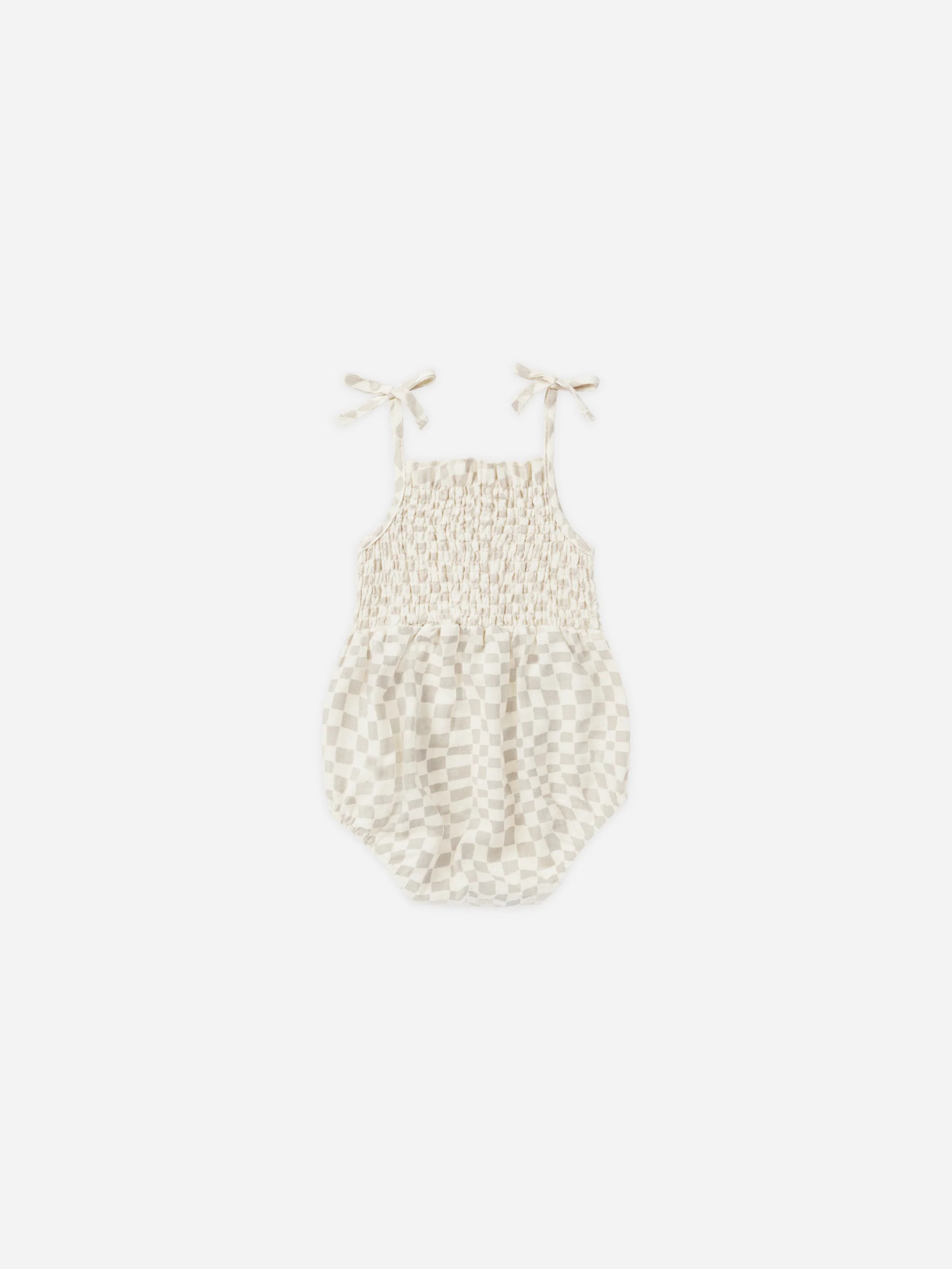 Kaia Romper || Dove Check | Rylee + Cru