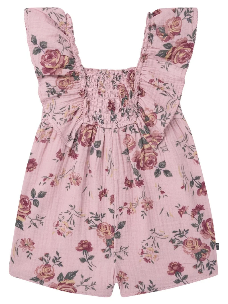 Modern Moments by Gerber Toddler Girl Flutter Romper with Smocking, Sizes 12 Months - 5T | Walmart (US)