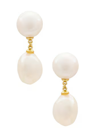 SHASHI Pearl Drop Earring in Gold & Pearl from Revolve.com | Revolve Clothing (Global)