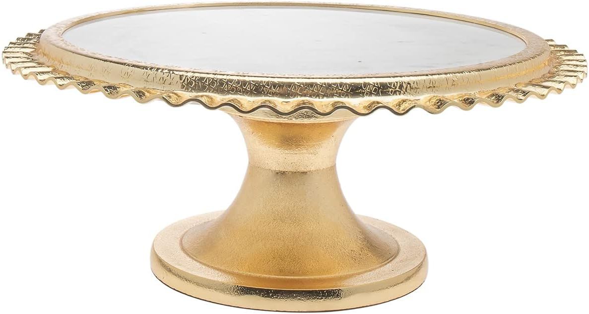 Cake Plate Tray Platter Server Ripple Gold by Godinger -13 inches | Amazon (US)