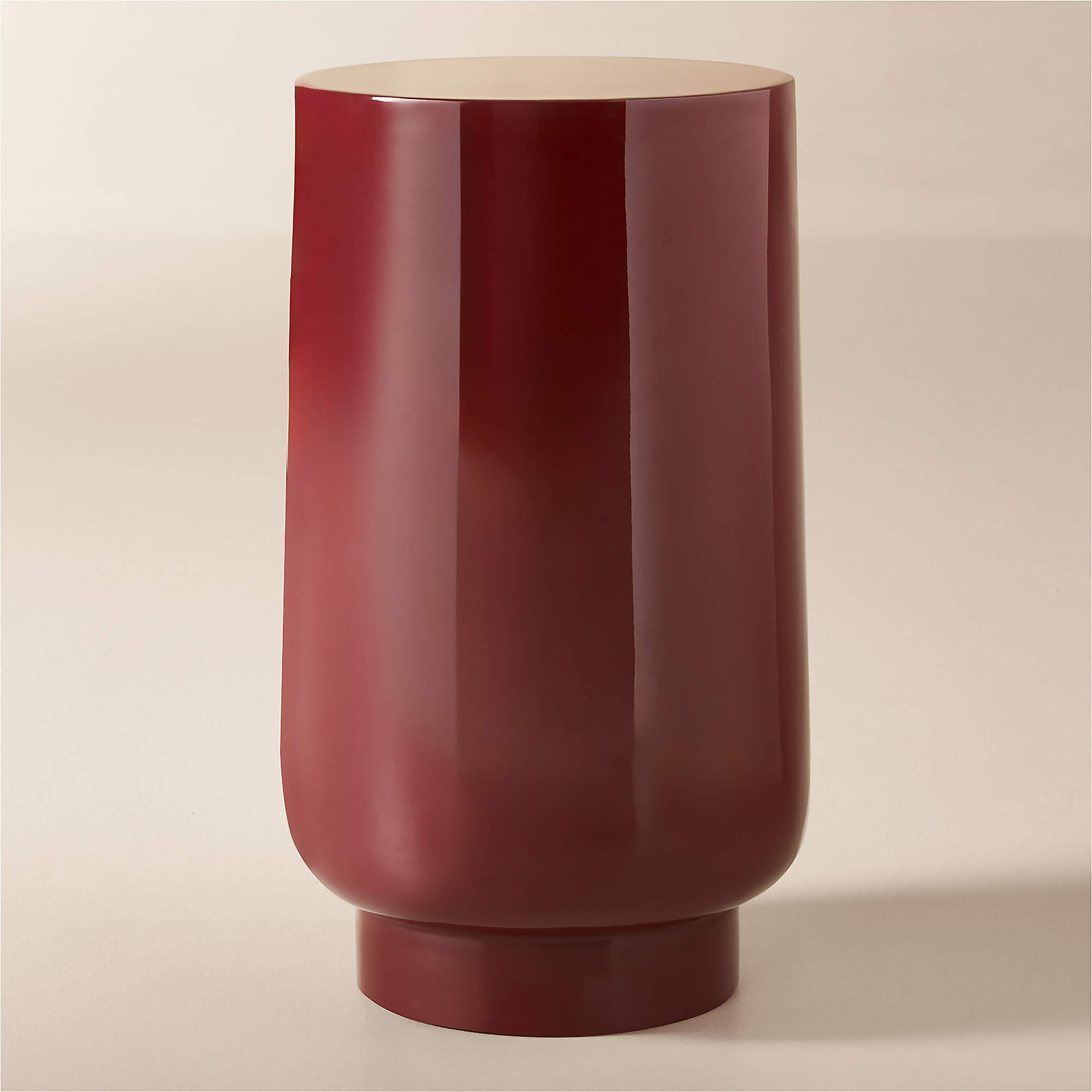 Hawk Dark Red Enamel Drink Table + Reviews | CB2 | CB2