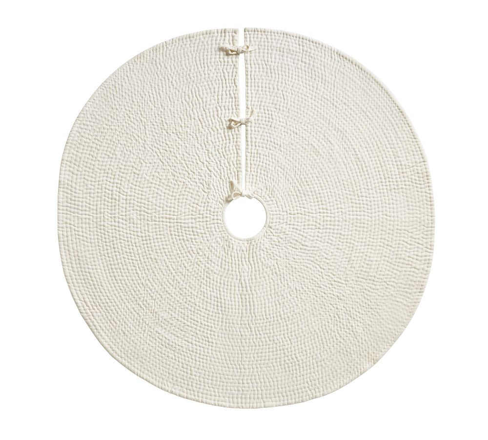 Channel Quilted Velvet Tree Skirt | Pottery Barn (US)