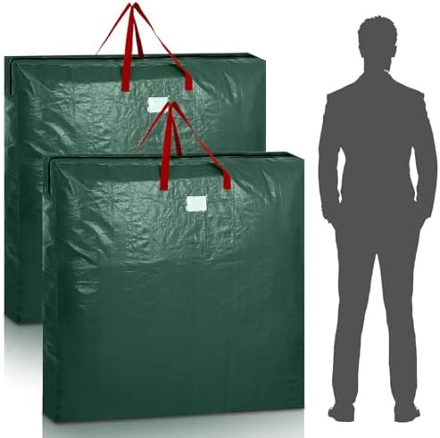 2 Pcs 48 Inch Christmas Wreath Storage Bags Christmas Wreath Storage Containers with Handle Extra... | Amazon (US)