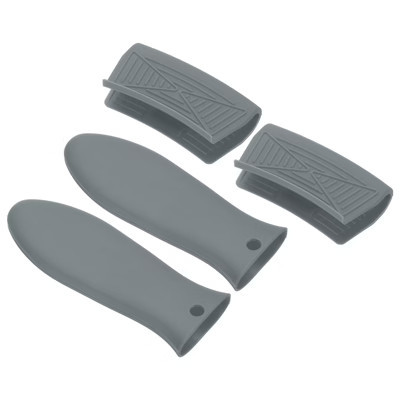 Unique Bargains Silicone Frying Cookware Pan Pot Handle Holders 4 Pcs Grey | Target