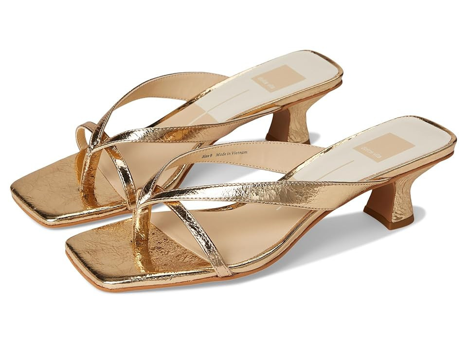 Dolce Vita Brevel Women's Sandals Gold Distressed Leather : 9.5 M, Leather/Rubber | Zappos