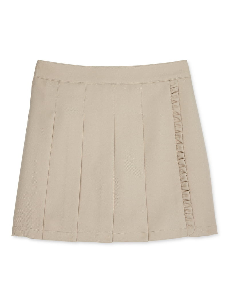 Wonder Nation Girls School Uniform Pleated Ruffle Scooter Skirt, Sizes 4-18 & Plus | Walmart (US)