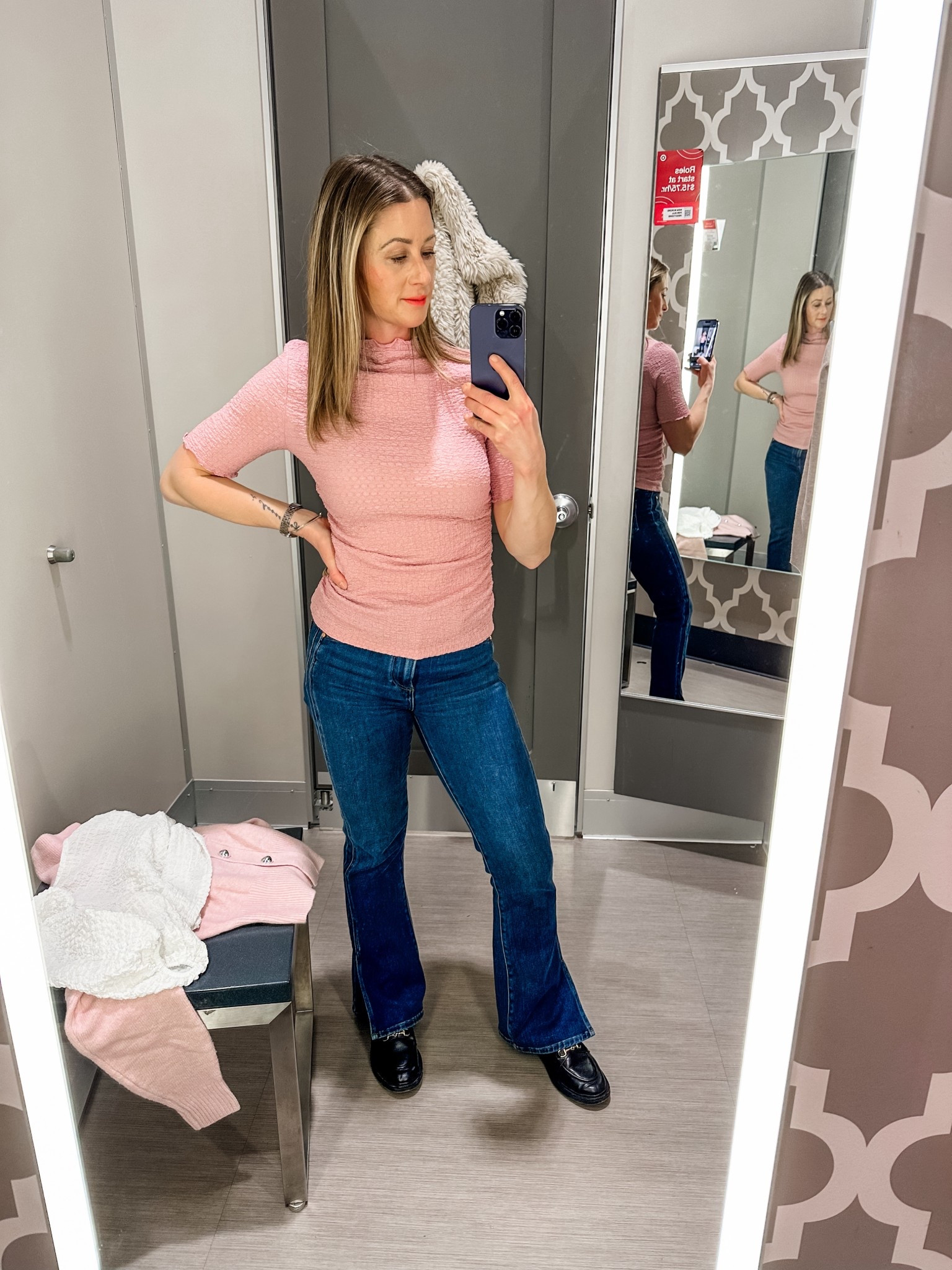 Nothing like realizing you don’t have any nicer pink or red colored tops for a Galentines day party and buying an outfit on the way and changing in the car 🙃 this smocked top is top notch- comes in a few colors and is extremely flatttering! It looks way pricier than $20 😉

#LTKstorytime #LTKValentine #LTKootd