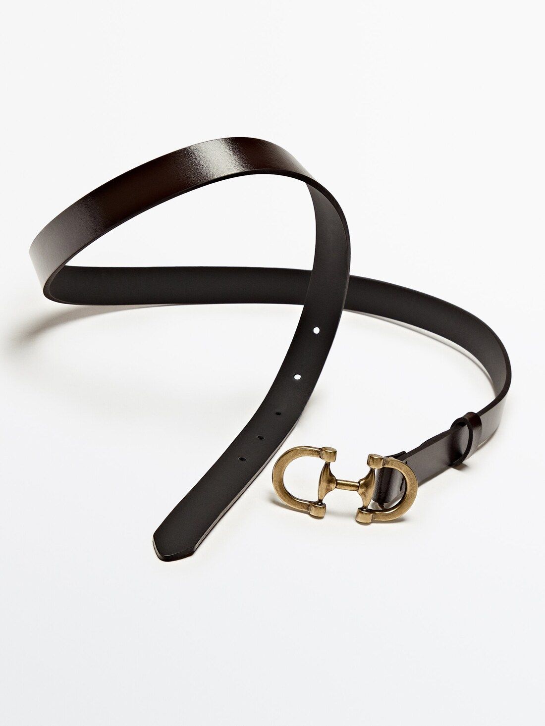 Leather belt with double buckle | Massimo Dutti (US)
