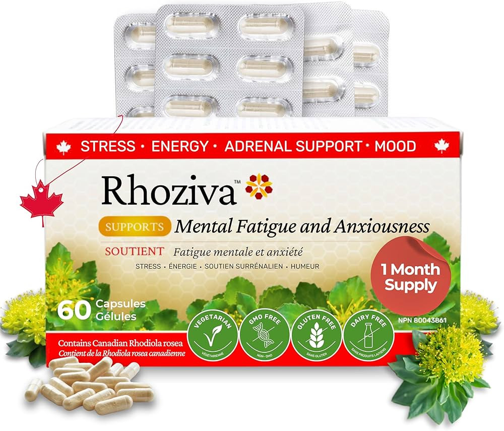 Rhoziva Rhodiola Rosea Supplement. Supports Mental Energy, Focus, & Memory. Stress relief. Gluten... | Amazon (CA)