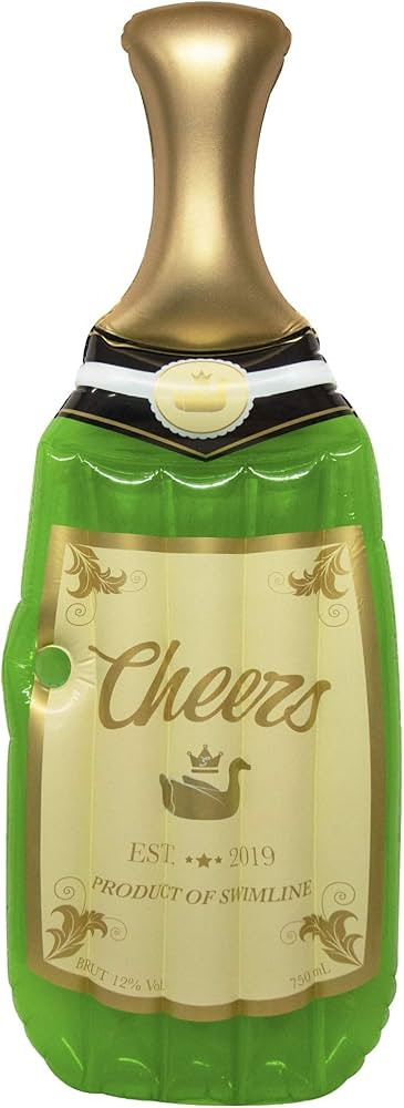 94" Green and Gold Champagne Swimming Pool Float | Amazon (US)