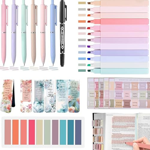 40 Pcs Bible Journaling Kit, Bible Study Kit for Women, Bible Journaling Supplies with Pastel Bible Highlighters and Tabs, Bible Pens,Sticky Notes, Bookmarks, All-in-One Christian Bible Study Supplies | Amazon (US)