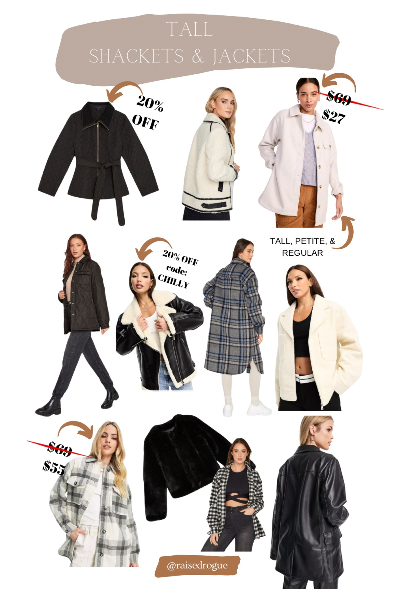 Shackets and jackets for tall women! 


#LTKfindsunder50 #LTKfindsunder100 #LTKsalealert