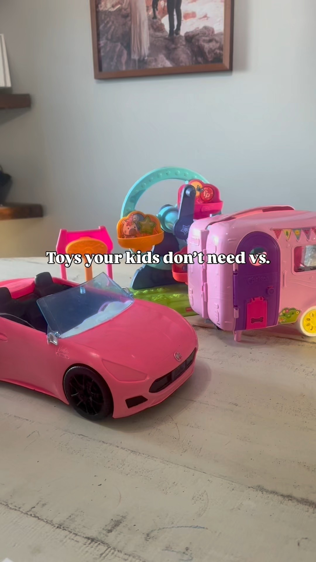 Nothing sends me to punt city faster than a bulky plastic toy under my feet that they haven’t touched in years. Yes, I’m looking at you Barbie dream house (no thank you.) Comment links 🔗 & I’ll send you everything you actually need.

#LTKFamily #LTKKids #LTKHome