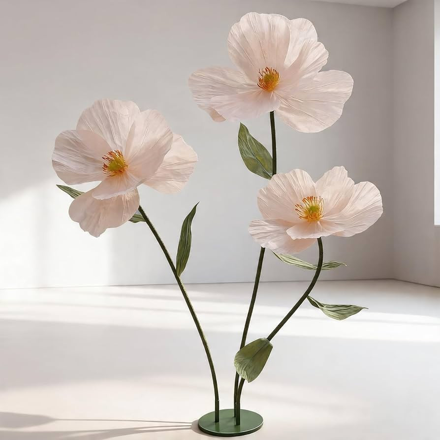 Giant Poppy Artificial Flowers with Stand,Large Gradient Paper Flowers,Waterproof & Tear-Resistan... | Amazon (US)