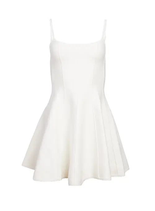 Fleur Du Mal Knit Corset Dress in Ivory at Nordstrom, Size Large | Nordstrom
