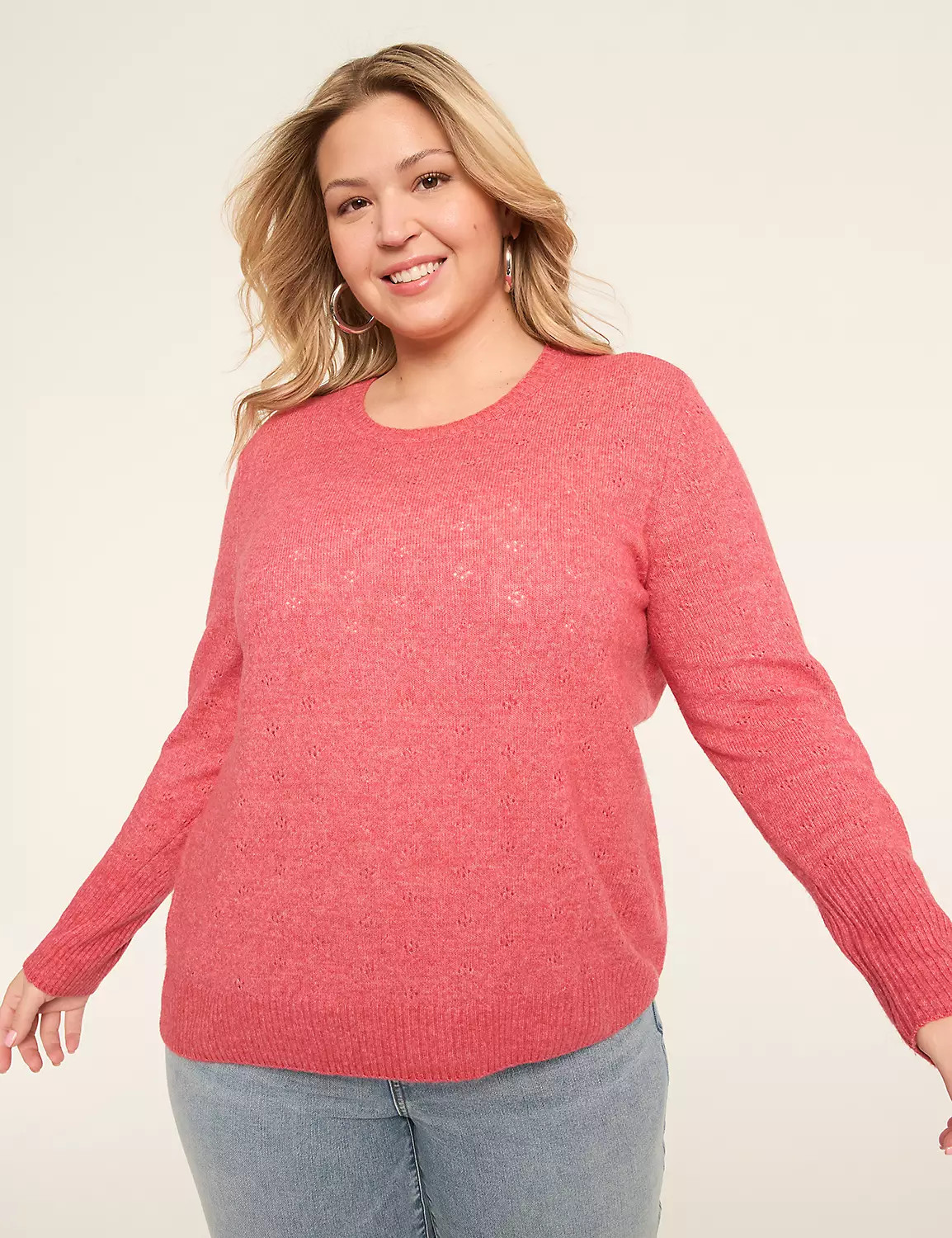 Pointelle Pullover Sweater | Lane Bryant (US)