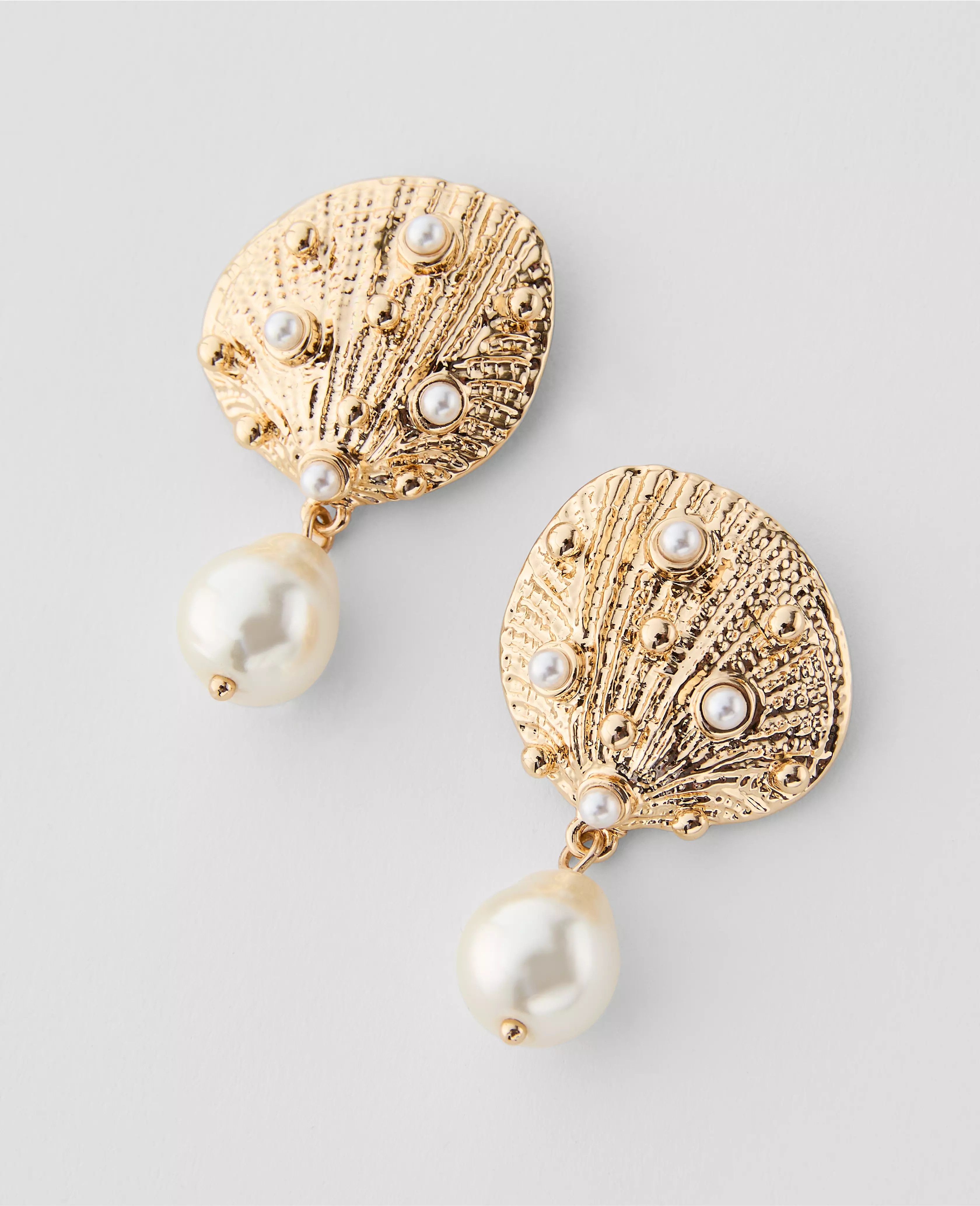Pearlized Shell Drop Earrings | Ann Taylor