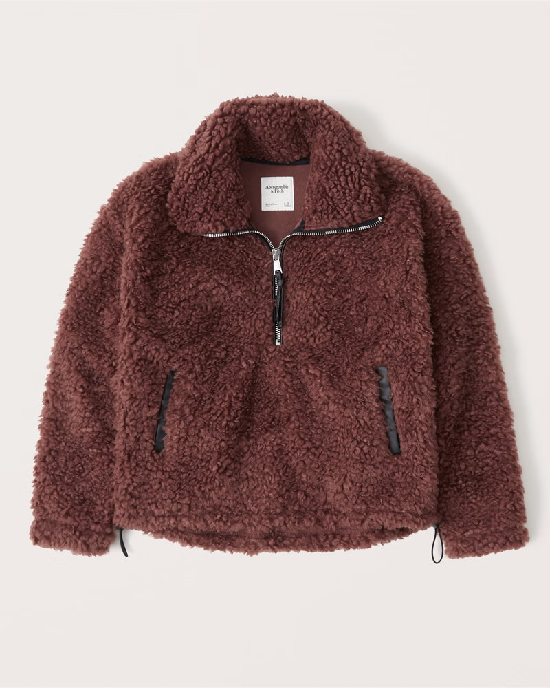 Cinched Drama Curly Half-Zip | Abercrombie & Fitch (US)