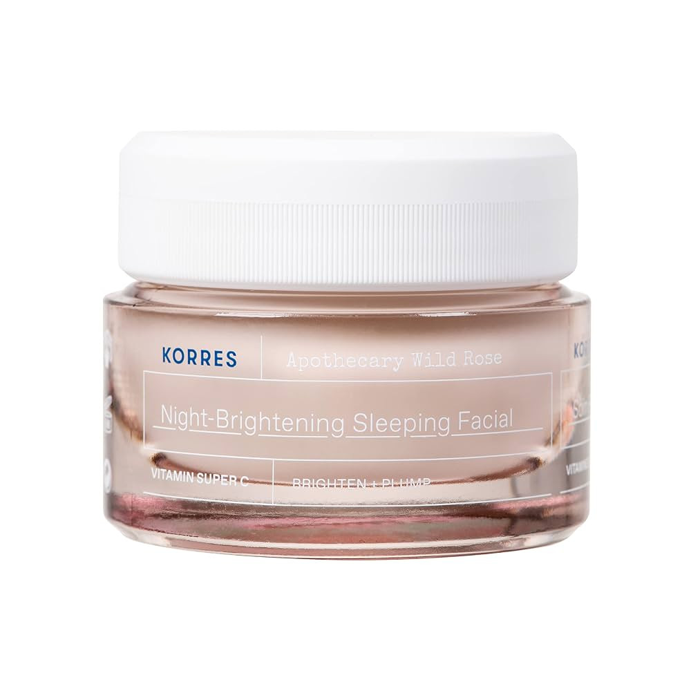 KORRES Wild Rose Skin Brightening Night Cream, Hydrating Face Moisturizer with Vitamin C, Hyaluro... | Amazon (US)
