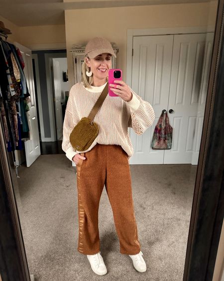 Cute and cozy casual fall outfit. My sweater is currently $26 and comes in multiple colors. Lululemon belt bag on sale for under $50!

#LTKsalealert #LTKfindsunder50 #LTKitbag
