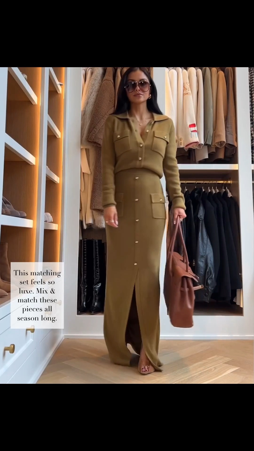 My favorite pieces to elevate a fall wardrobe when the weather gets chillier. 
Green sweater set, matching knit set
Wearing an XS 
Fall outfit ideas, fall fashion
