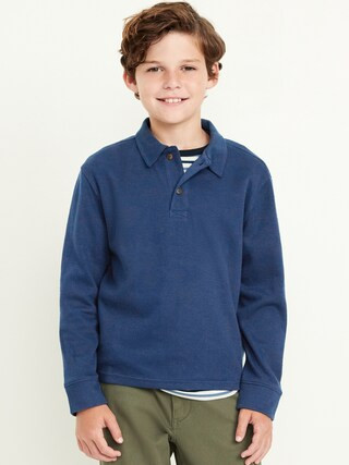 Long-Sleeve French Rib Polo Shirt for Boys | Old Navy (US)