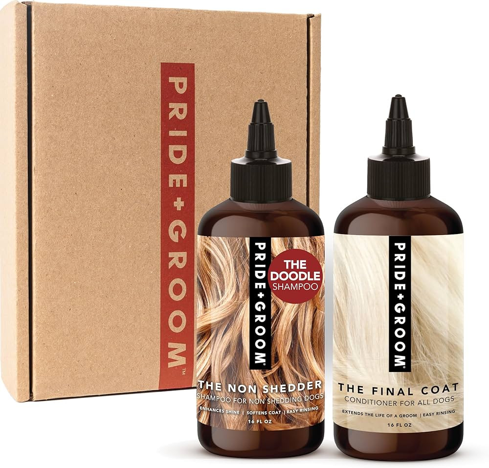 Pride and Groom The Non Shedder Box Set – Dog Shampoo & Conditioner with All Natural Blend of E... | Amazon (US)