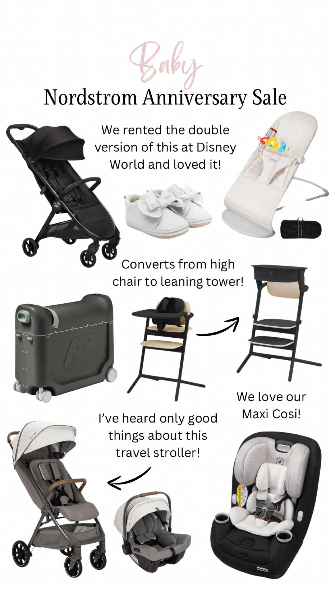 Baby - Nordstrom Anniversary Sale! 

Baby jogger stroller, stroller and car seat travel system, Ride-on carry-on suitcase, baby bouncer, learning tower set, convertible car seat! 

#LTKBaby #LTKxNSale #LTKSummerSales