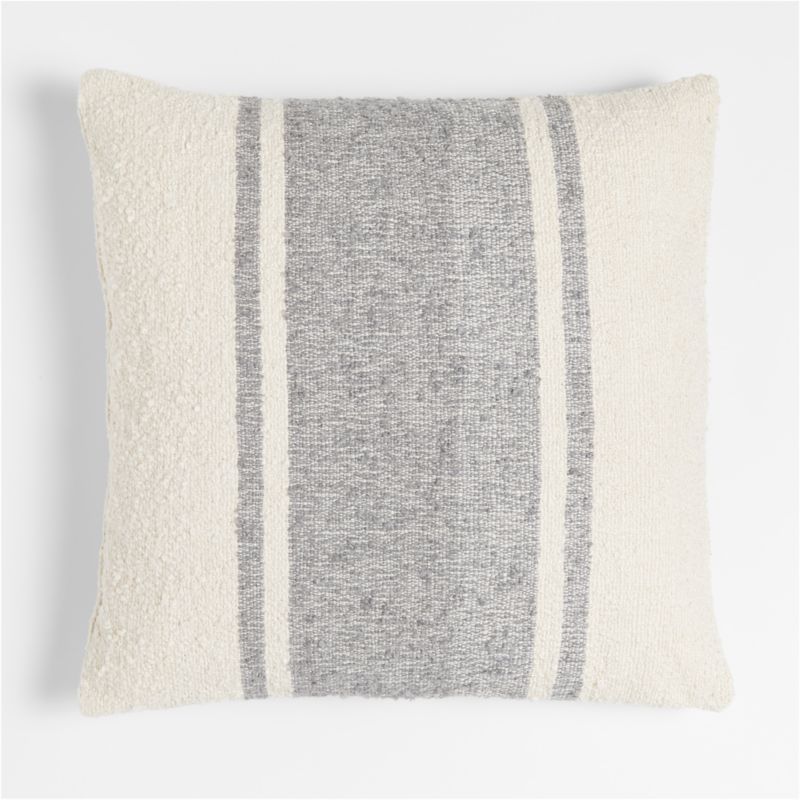 Persimmon 23" Grey Stripe Outdoor Pillow by Leanne Ford | Crate & Barrel | Crate & Barrel