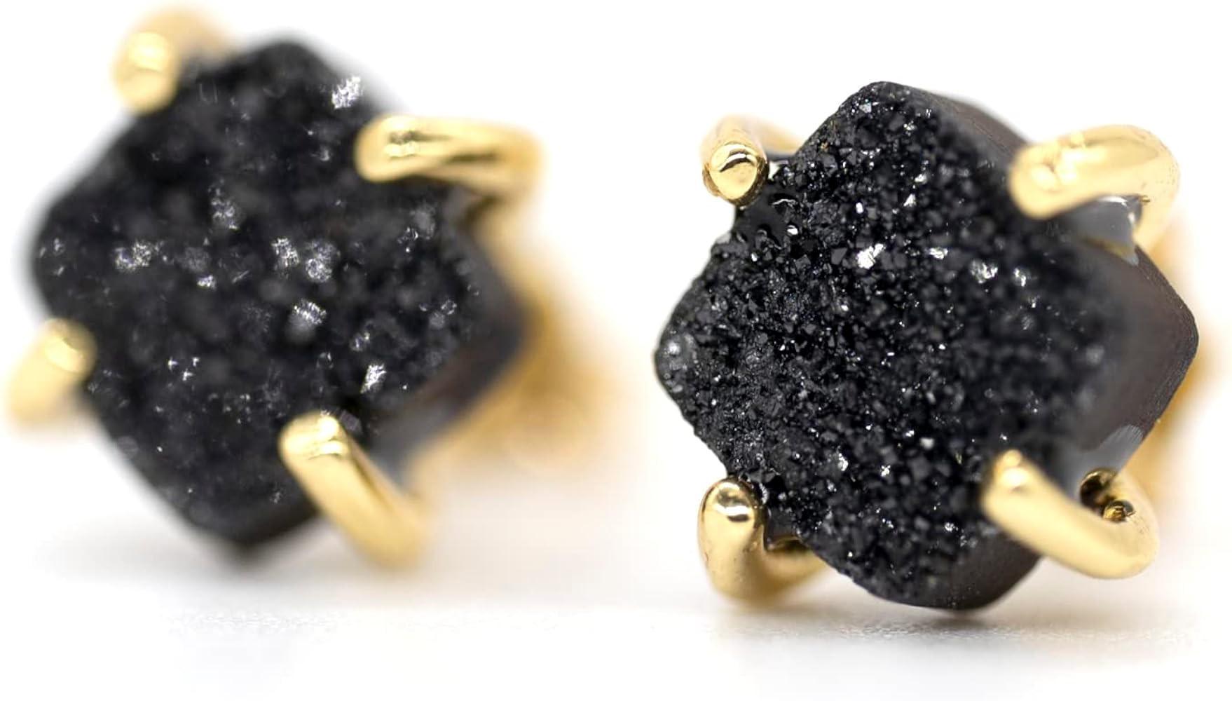 18K Gold Plated Stud Earrings For Women, Handmade 925 Sterling Silver Stud Earrings, Small Druzy ... | Amazon (US)