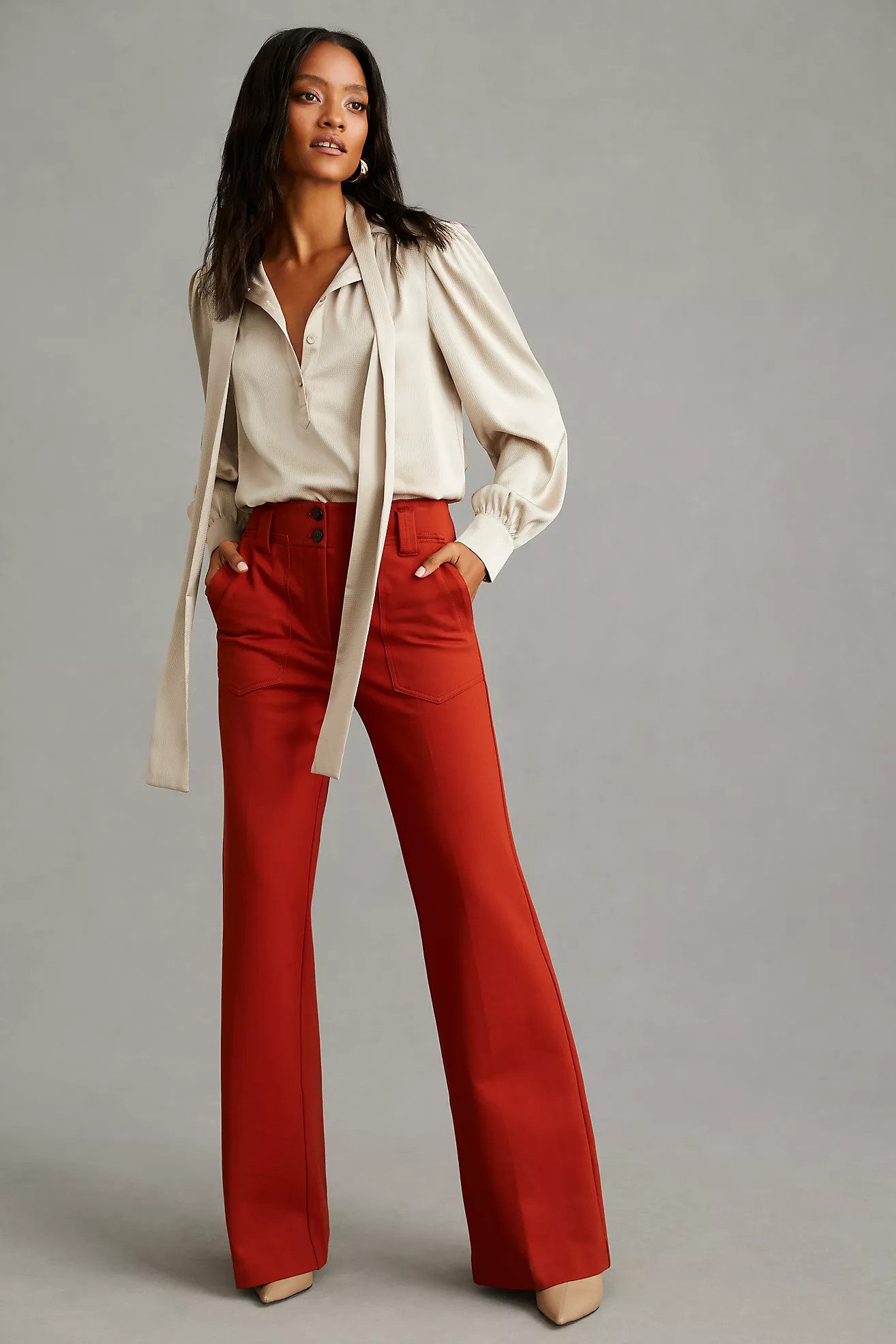 The Naomi Ponte Wide-Leg Flare Pants by Maeve | Anthropologie (US)