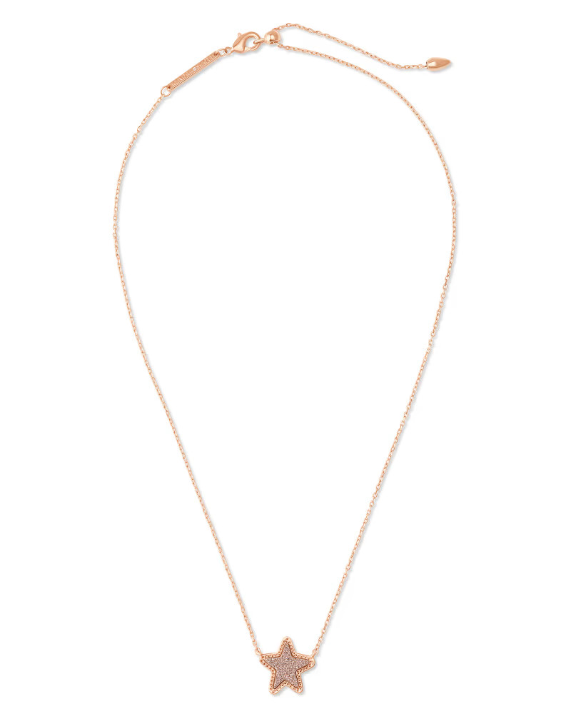 Jae Star Rose Gold Pendant Necklace in Rose Gold Drusy | Kendra Scott