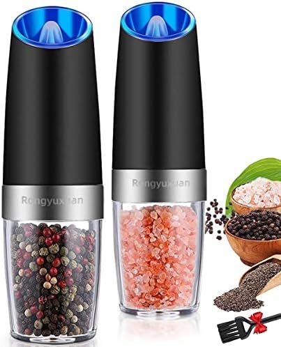 Gravity Electric Salt and Pepper Grinder Set, Automatic Pepper and Salt Mill Grinder Battery-Oper... | Amazon (US)