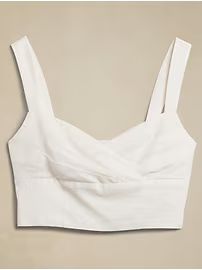 Cropped Linen-Blend Crossover Tank | Banana Republic Factory