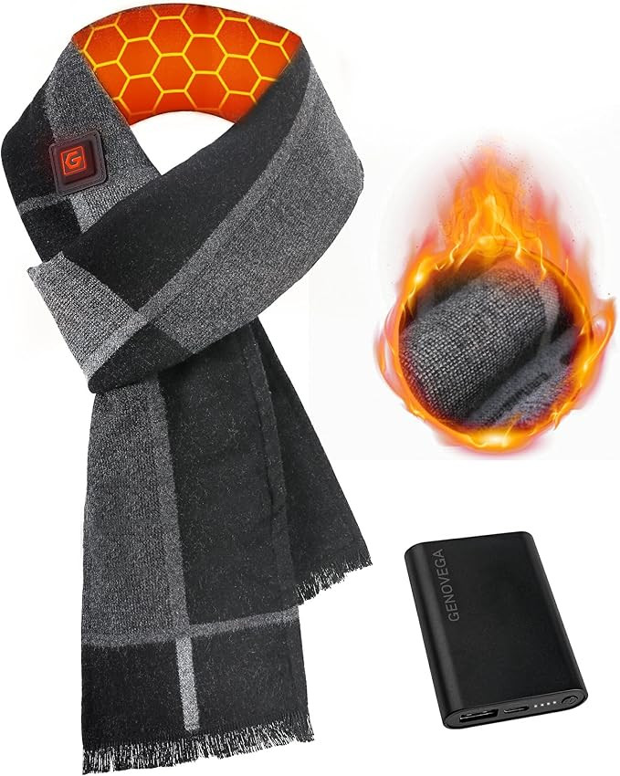 Genovega Men Graphene Heated Scarf Rechargeable Battery Powered Intelligent Electric Heating Shaw... | Amazon (US)