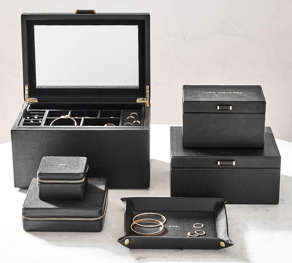 Quinn Leather Jewelry Storage Collection - Foil Debossed | Pottery Barn (US)
