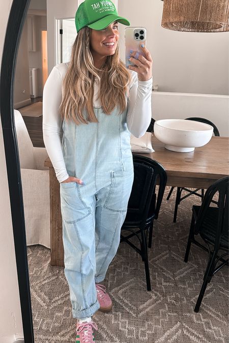 Today’s casual outfit!!! These free people overalls really are so comfy! Size down in them since they run BIG! I’m wearing a small in them! 

I did find a similar pair on Amazon too! 

Everyday outfit, casual outfit, overalls, denim jumpsuit, 