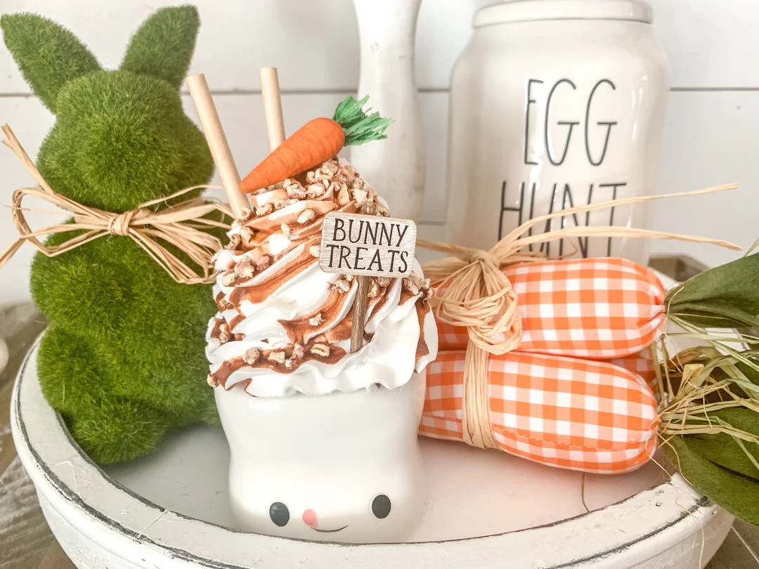 Carrot Faux Whipped Cream Mug Topper, Bunny Treats, Fits Marshmallow Mug, Carrot Easter Decor, Ea... | Etsy (US)